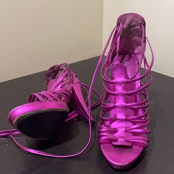Aldo Shoes - Metallic hot pink/magenta strap heels